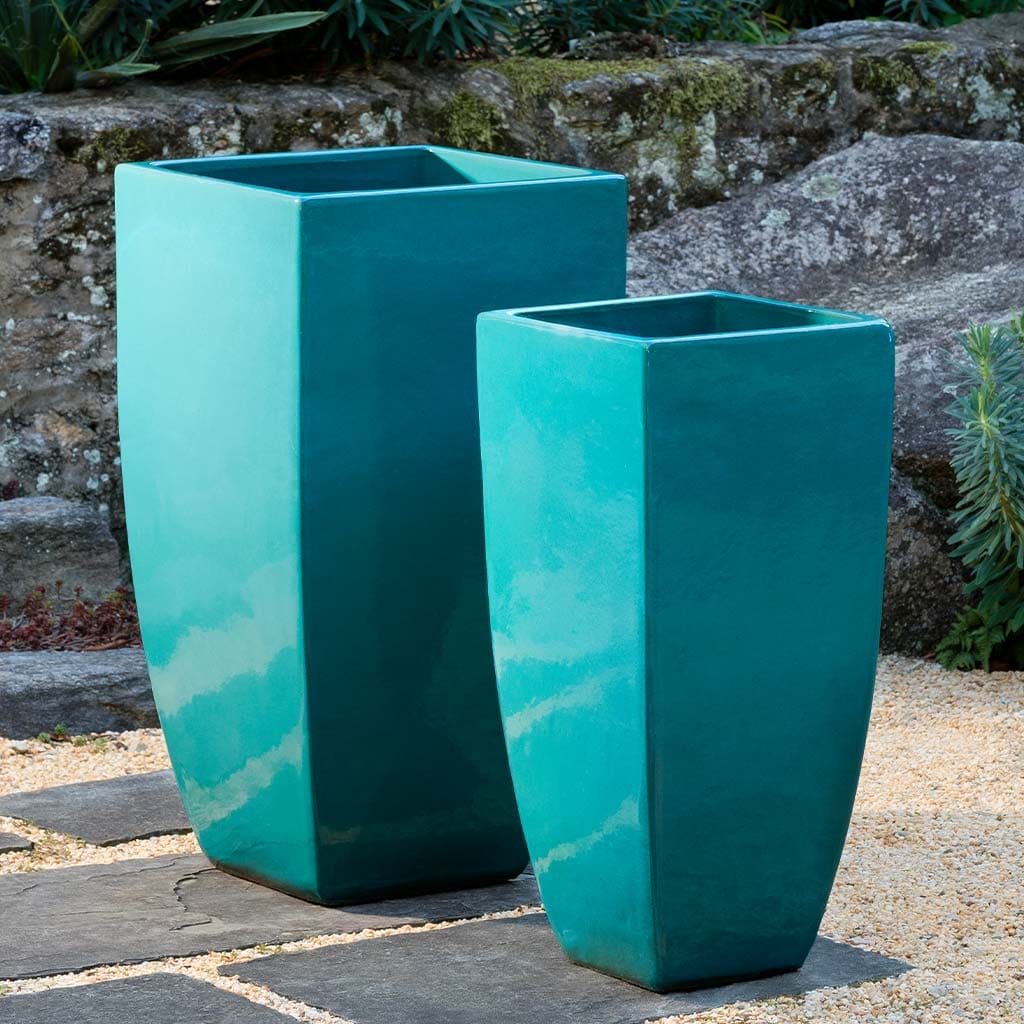 turquoise outdoor plant pots Campania Karis Planter