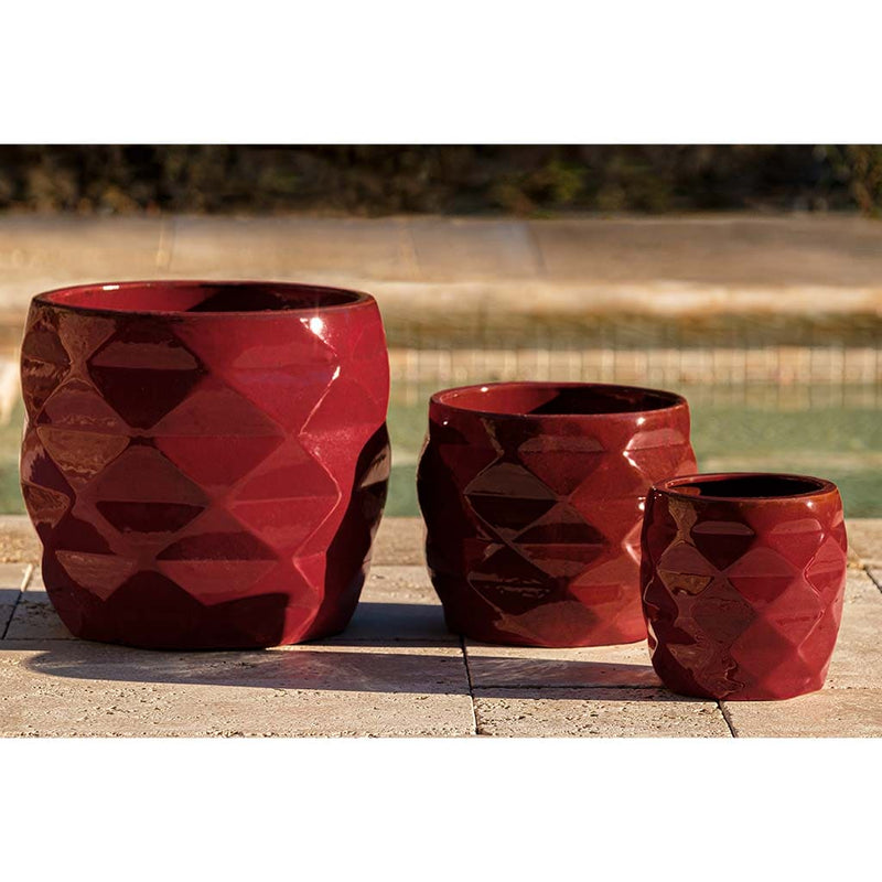 Campania International Origami Planter in Tropic Red set of 3