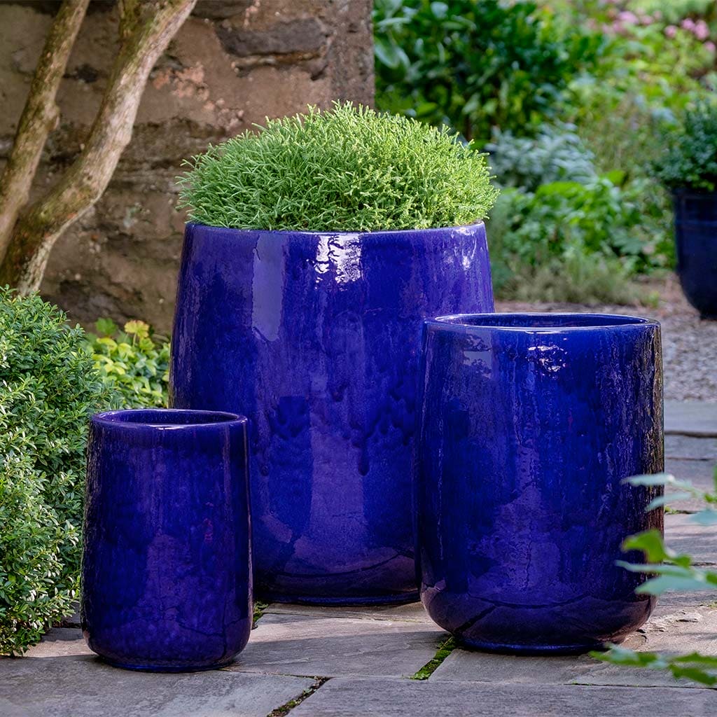 large purple ceramic plant pots Campania International | Caixa Planter in Sapphire