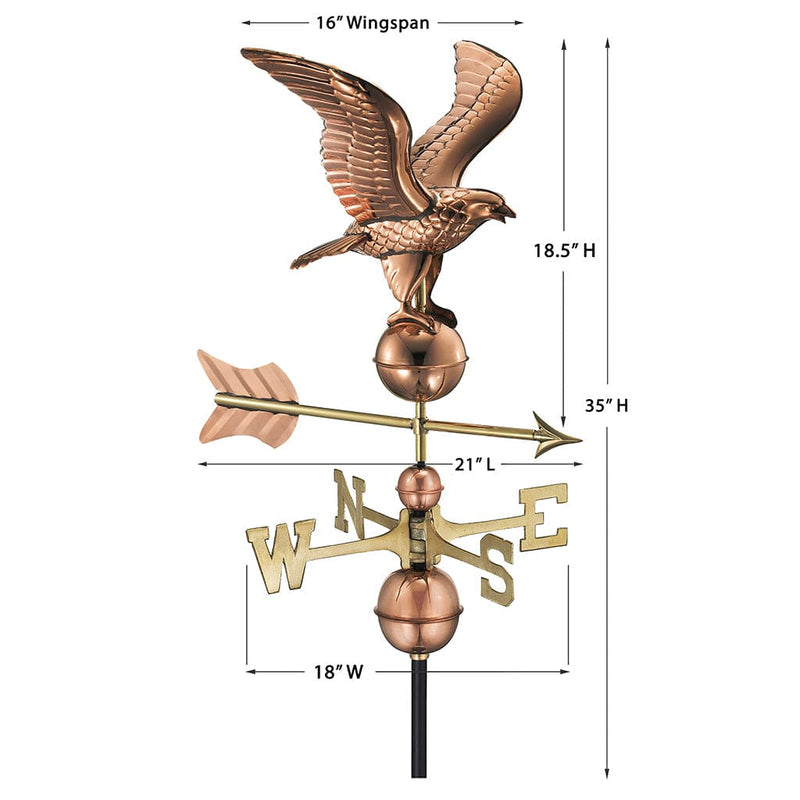 Good Directions American Eagle Weathervane in Pure Copper