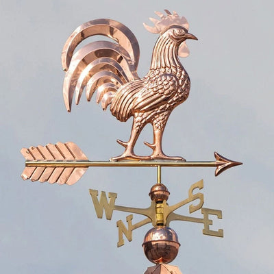 Good Directions Proud Rooster Weathervane in Pure Copper