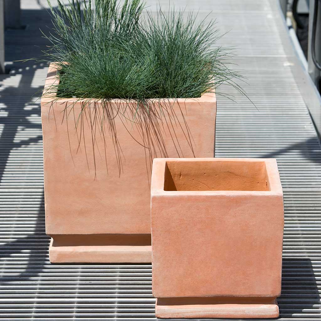 rectangular terracotta pots for plants Campania International Cuadros Planter in Terra Cotta set of 2