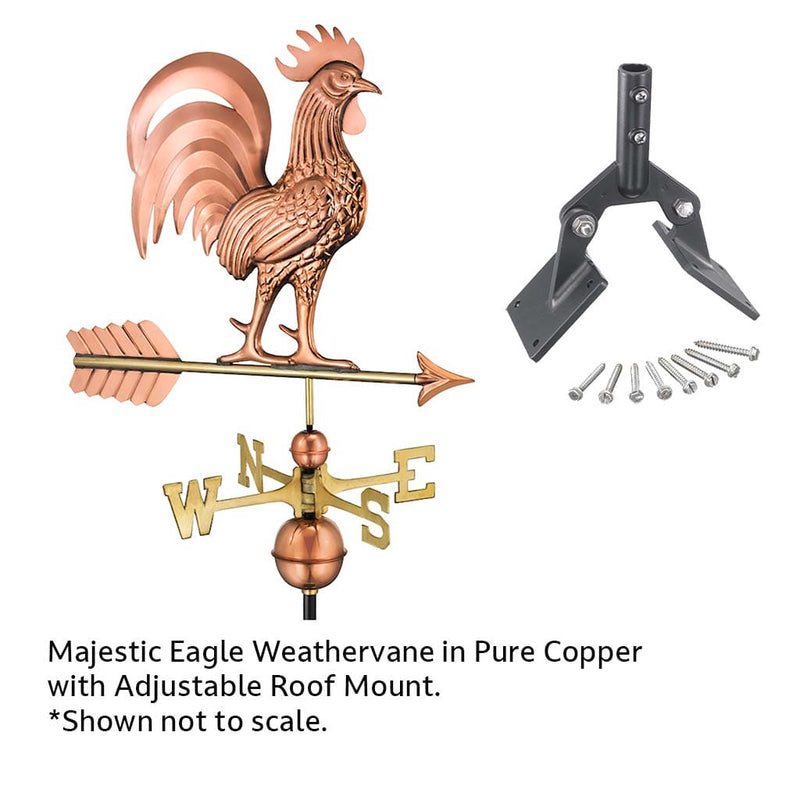 Good Directions Proud Rooster Weathervane in Pure Copper