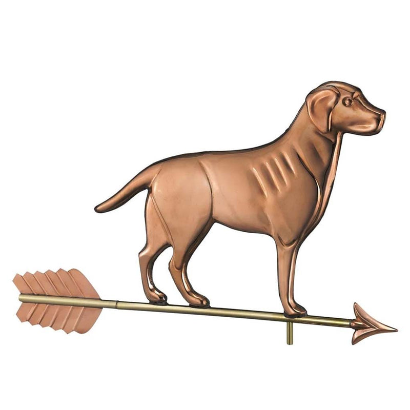 Good Directions Labrador Retriever Weathervane with Arrow in Pure Copper