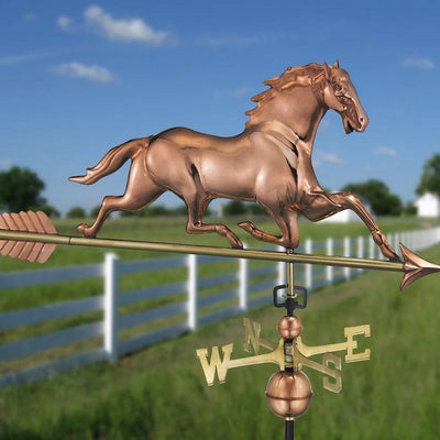 Good Directions Horse Weathervane with Arrow in Pure Copper