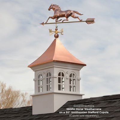Good Directions Horse Weathervane with Arrow in Pure Copper