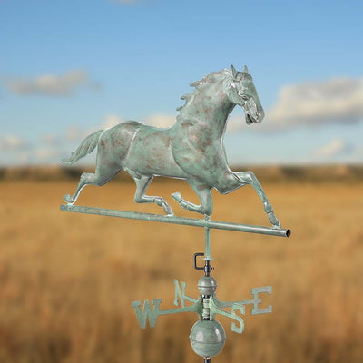 Good Directions Horse Weathervane in Blue Verde Copper