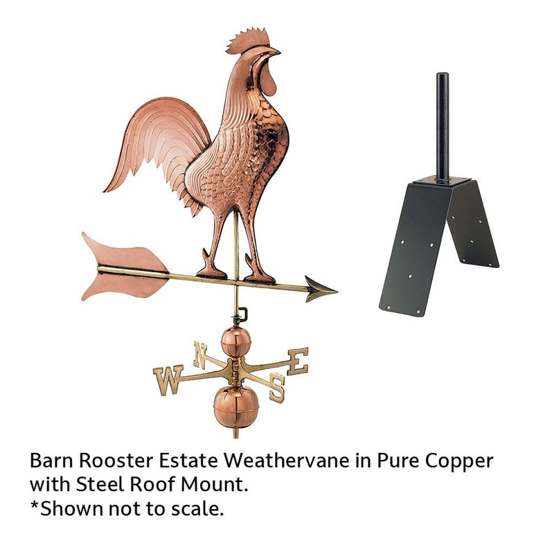 Good Directions Barn Rooster Estate Weathervane in Pure Copper