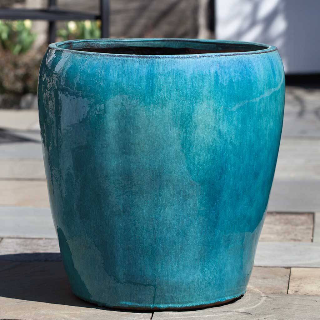 aqua blue plant pot Campania International Ellesmere Planter Set of 3