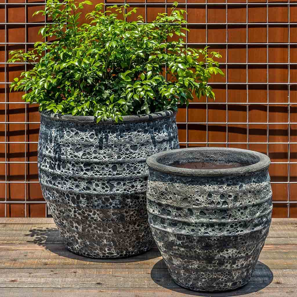 grey glazed plant pots Campania International Knossos Planter