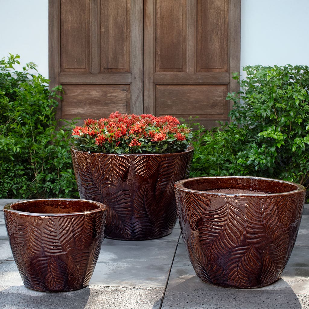 Tropicale Glazed Planter in Cognac