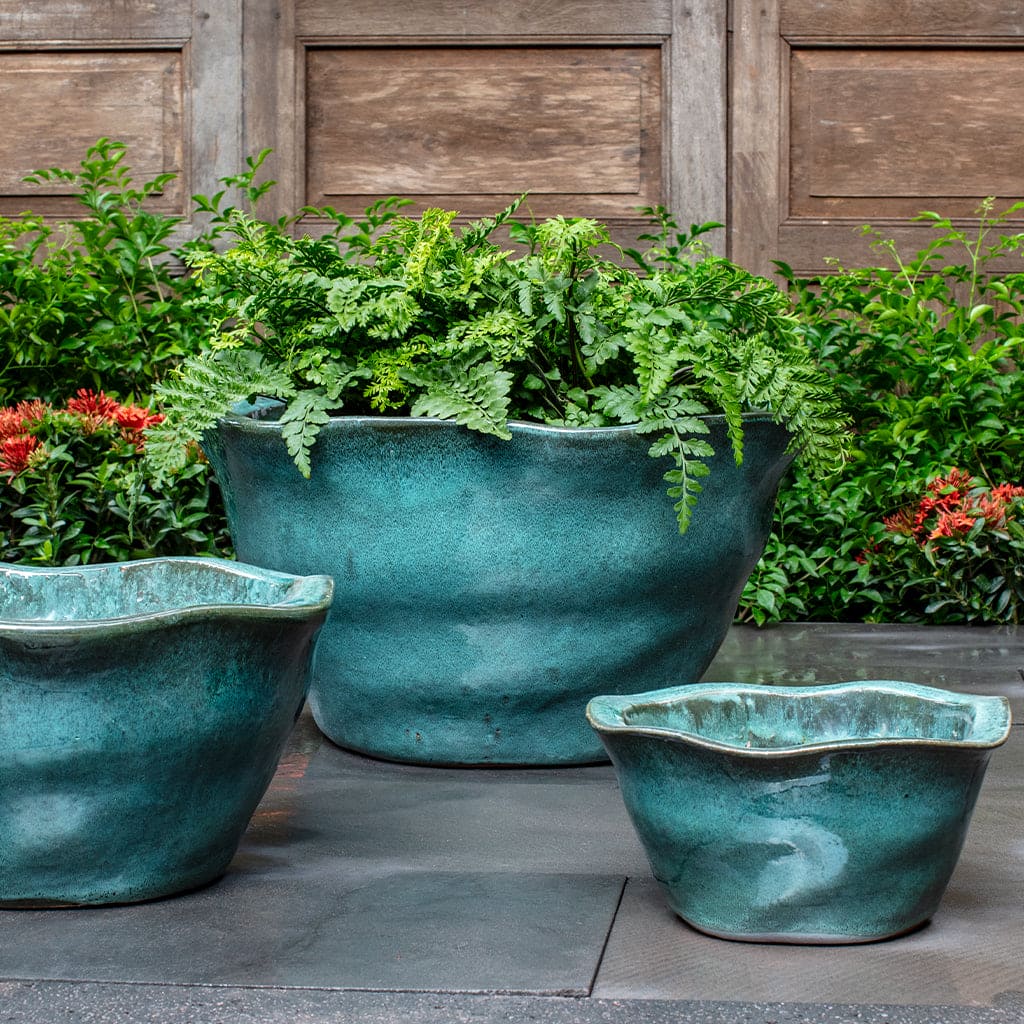 Campania International Foxglove Low Planter in Antique Jade | The
