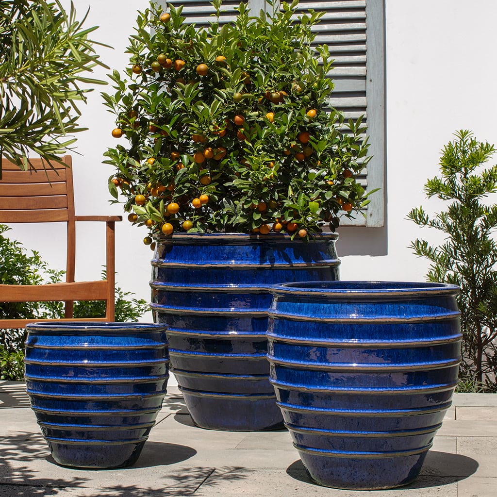 Vari Planter Set of 3 Campania International, Riviera Blue