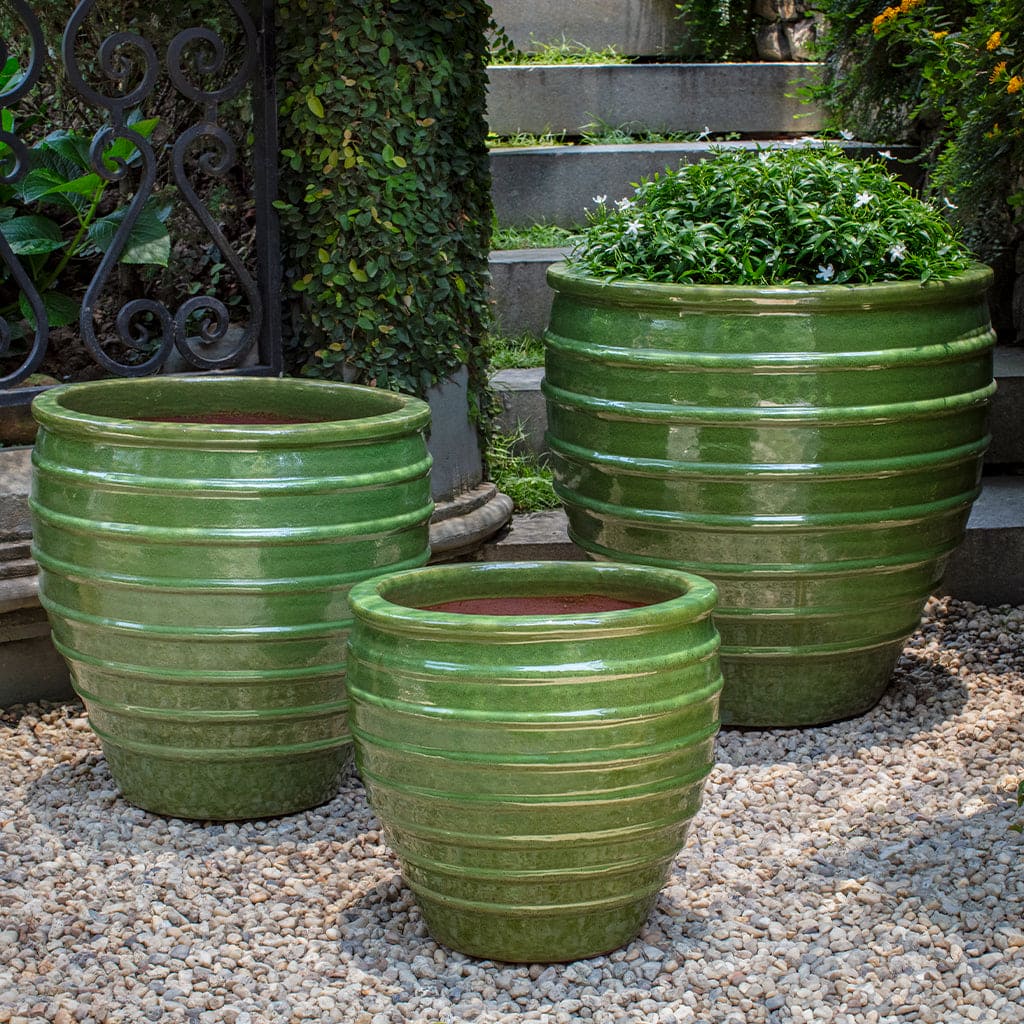 green plants outdoor pots Vari Planter Set of 3 Campania International, Erin Green
