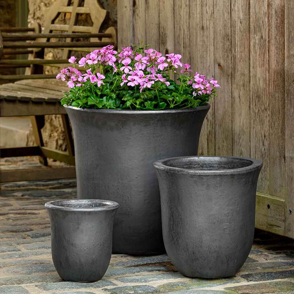 grey outdoor plant pots Campana Planter Set of 3 Campania International Graphite