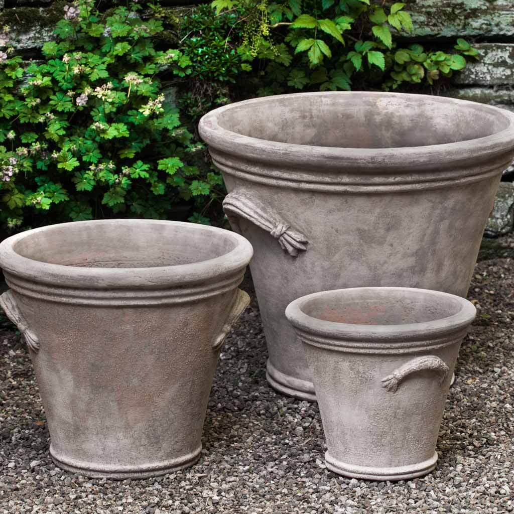 french planting pots Fluted Handle Planter - Antico Terra Cotta