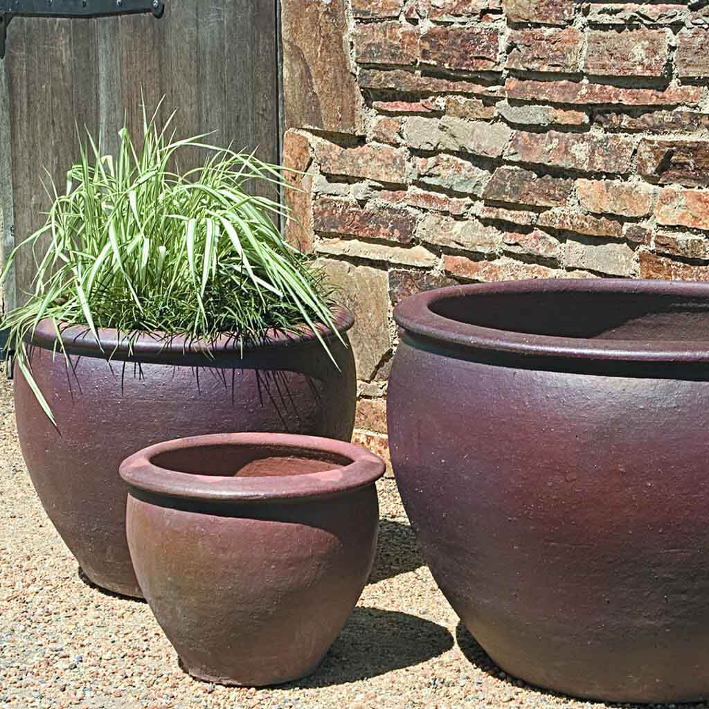 earthenware plant pot Campania Tron Cao Pot Planter, Set of 3 - 83-411-2003
