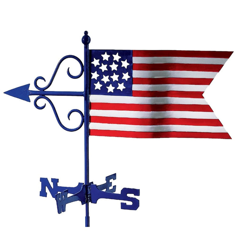 Good Directions Americana Flag Cottage Weathervane with Roof Mount