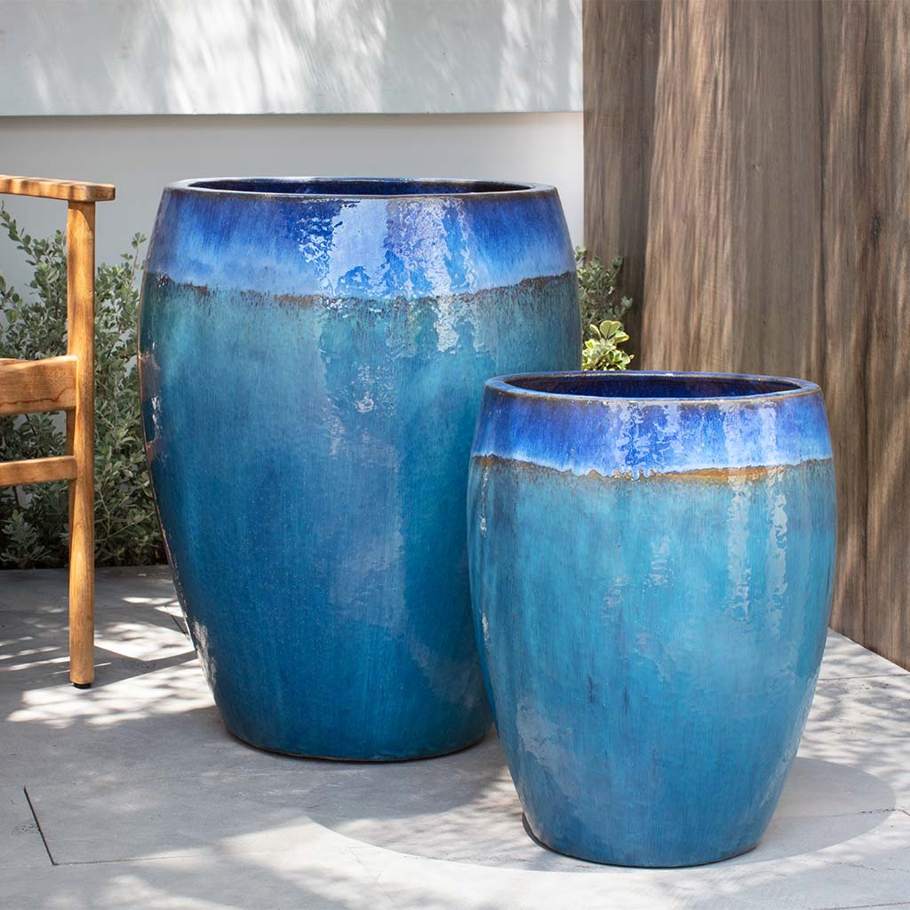 teal plant pot outdoor Campania Cabana Planter, Set of 2 - 8498-23602