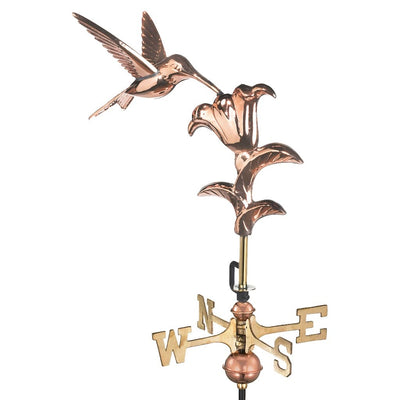Good Directions Hummingbird Garden Weathervane in Pure Copper with Garden Pole
