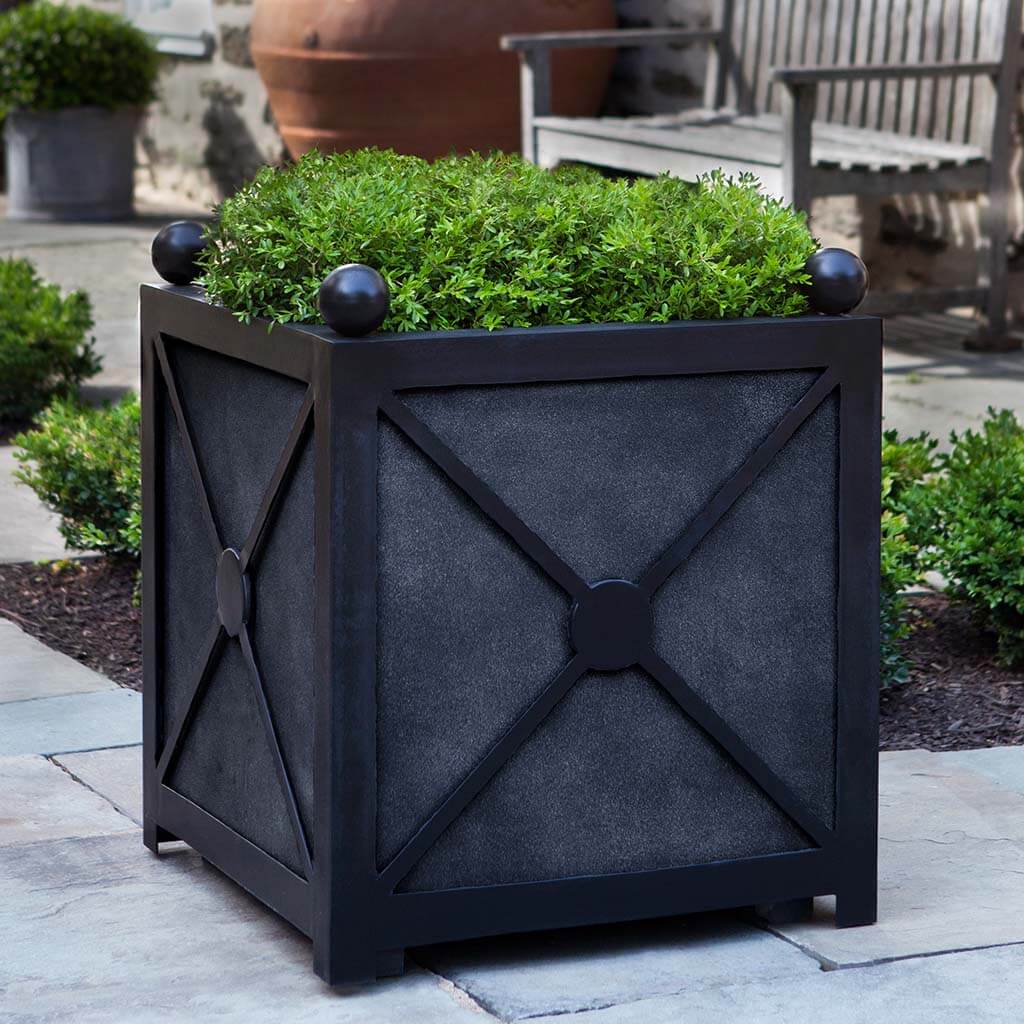 medium planter pots Campania International Villandry Square Medium Planter in Lead Lite