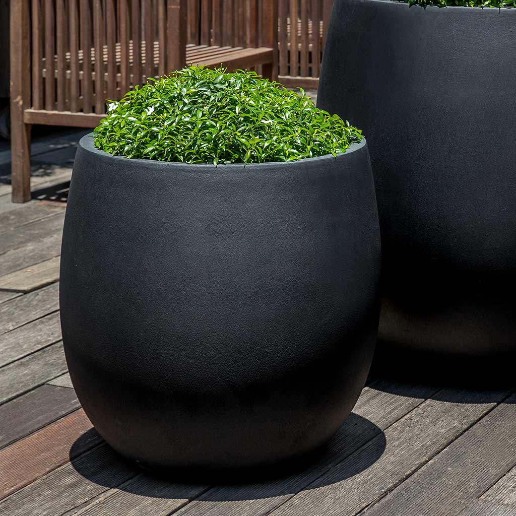 medium planter pots Guilford Planter Color: Onyx Black Lite, Size: 21.75