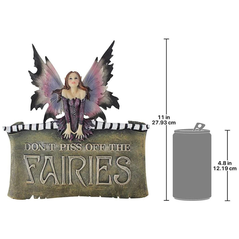 Dont Piss Off the Fairies Sign Wall Sculpture by Design Toscano