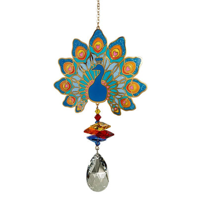 Crystal Wonders Wind Chimes with Peacock by Woodstock Chimes