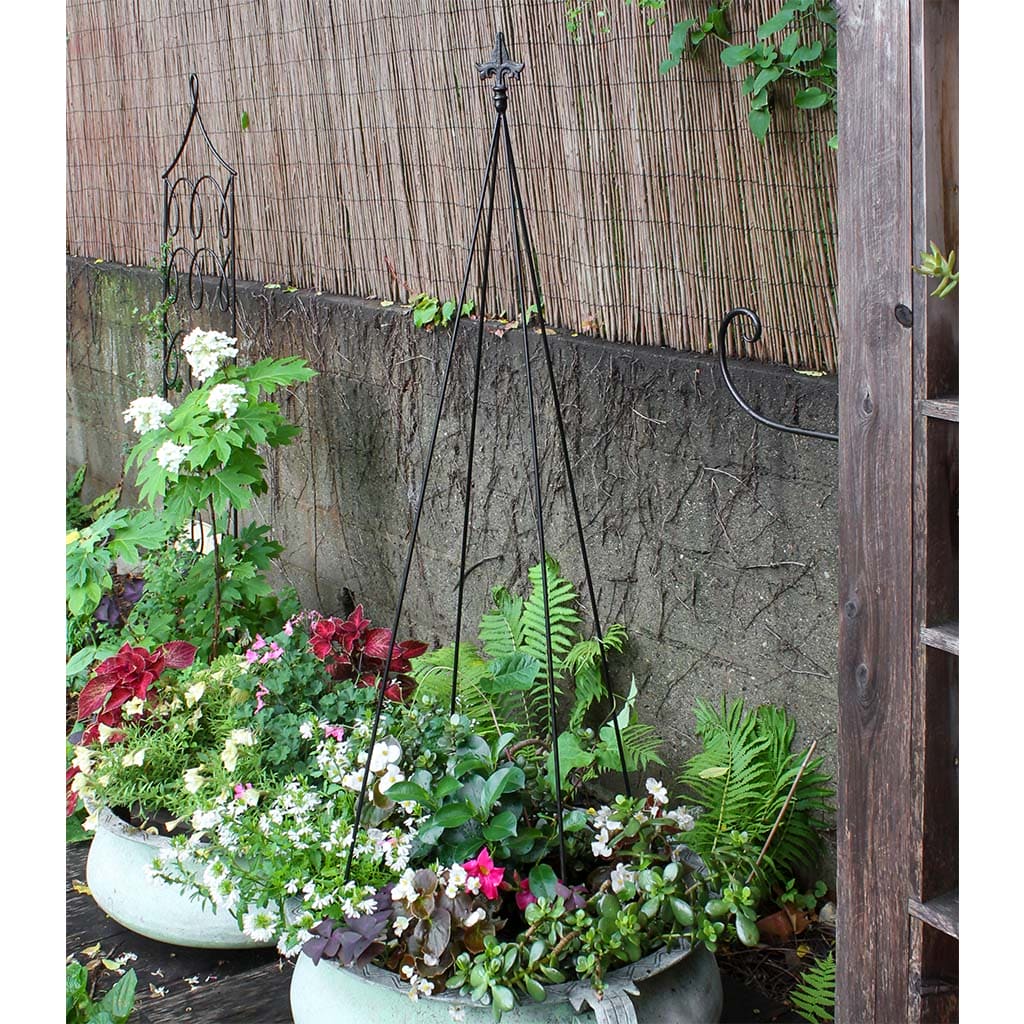 hanging plants on gates Achla Designs Fleur-De-Lis Trellis, 58-in