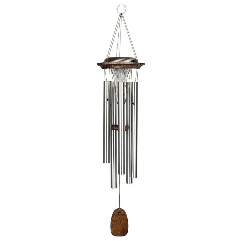 Moonlight Solar Wind Chime in Silver by Woodstock Chimes