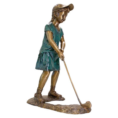 Gabrielle the Girl Golfer Cast Bronze Garden Statue by Design Toscano