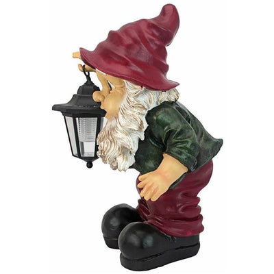 Edison with the Lighted Lantern Garden Gnome Statue by Design Toscano