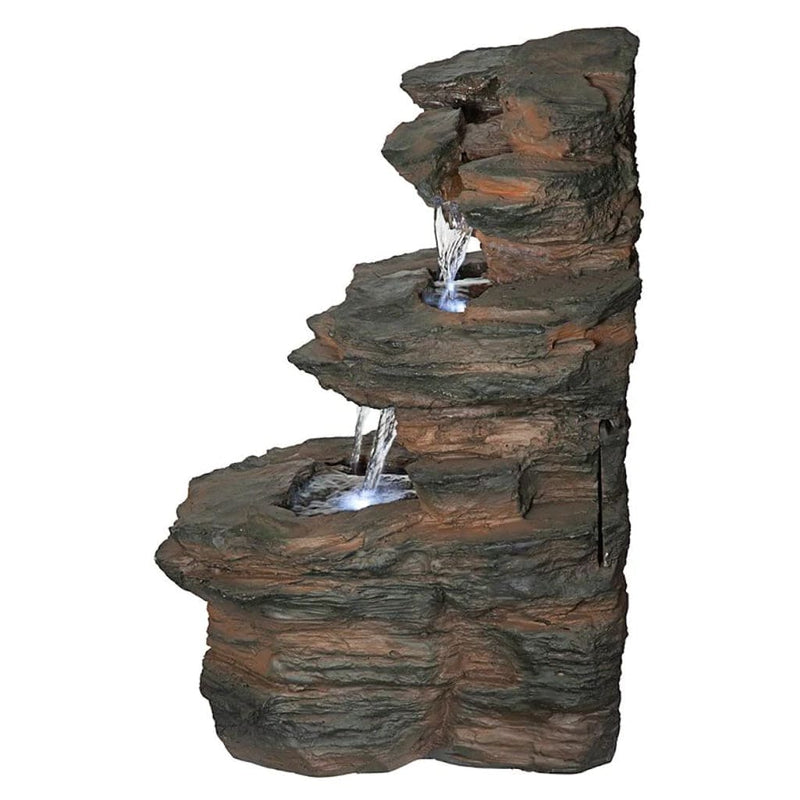 Ramrod Bluffs Cascading Waterfall Illuminated Tabletop Fountain by Design Toscano