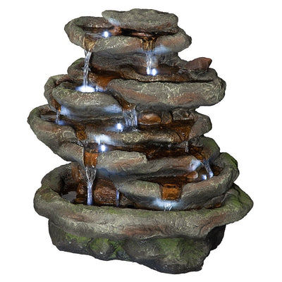 Ribbon Ridge Cascading Waterfall Illuminated Garden Fountain by Design Toscano