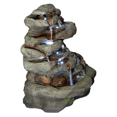 Ribbon Ridge Cascading Waterfall Illuminated Garden Fountain by Design Toscano