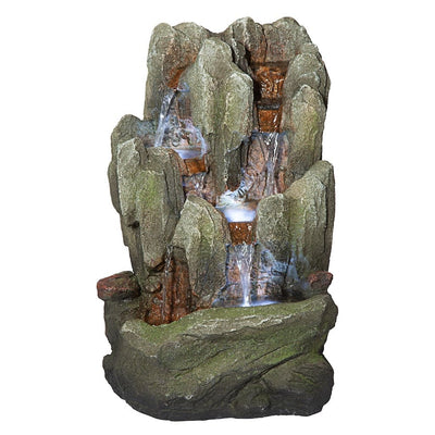 Lost Falls Cascading Waterfall Illuminated Tabletop Fountain by Design Toscano