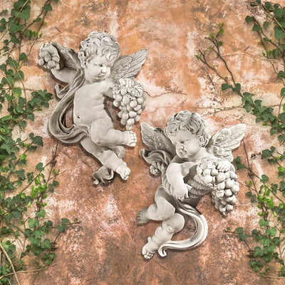 Cherub's Harvest Angel Wall Sculpture Set by Design Toscano