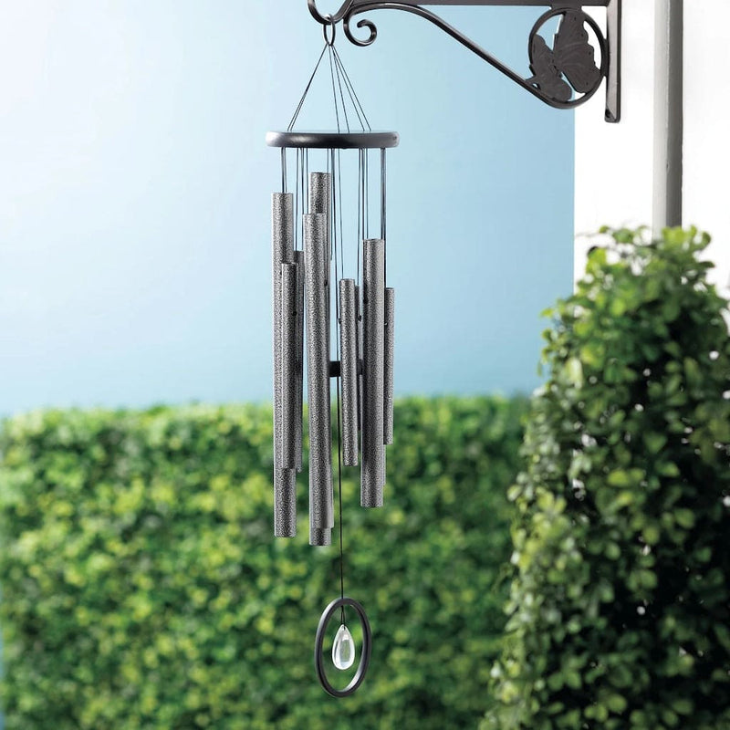 Wind Chimes of Crystal Silence in Antique Silver by Woodstock Chimes