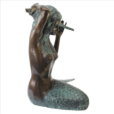 Mermaid of the Isle of Capri Piped Bronze Medium Garden Statue by Design Toscano