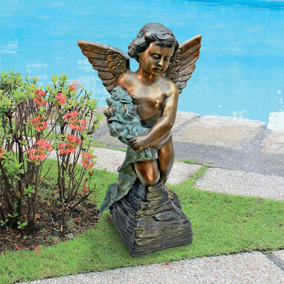 Memorial Angel Cast Bronze Garden Statue by Design Toscano