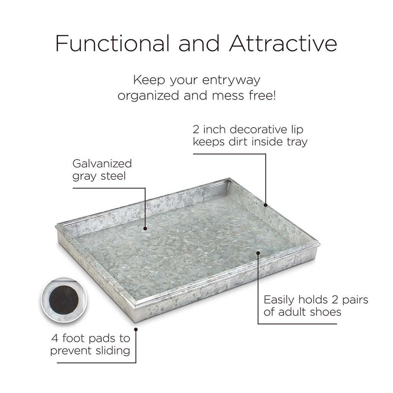 Good Directions 20 inch Classic Boot Tray in Galvanized Gray Steel
