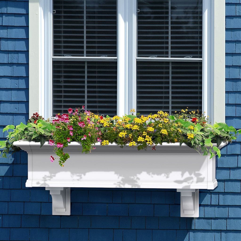 mayne window box planters Mayne Yorkshire 4-ft. Window Box, White