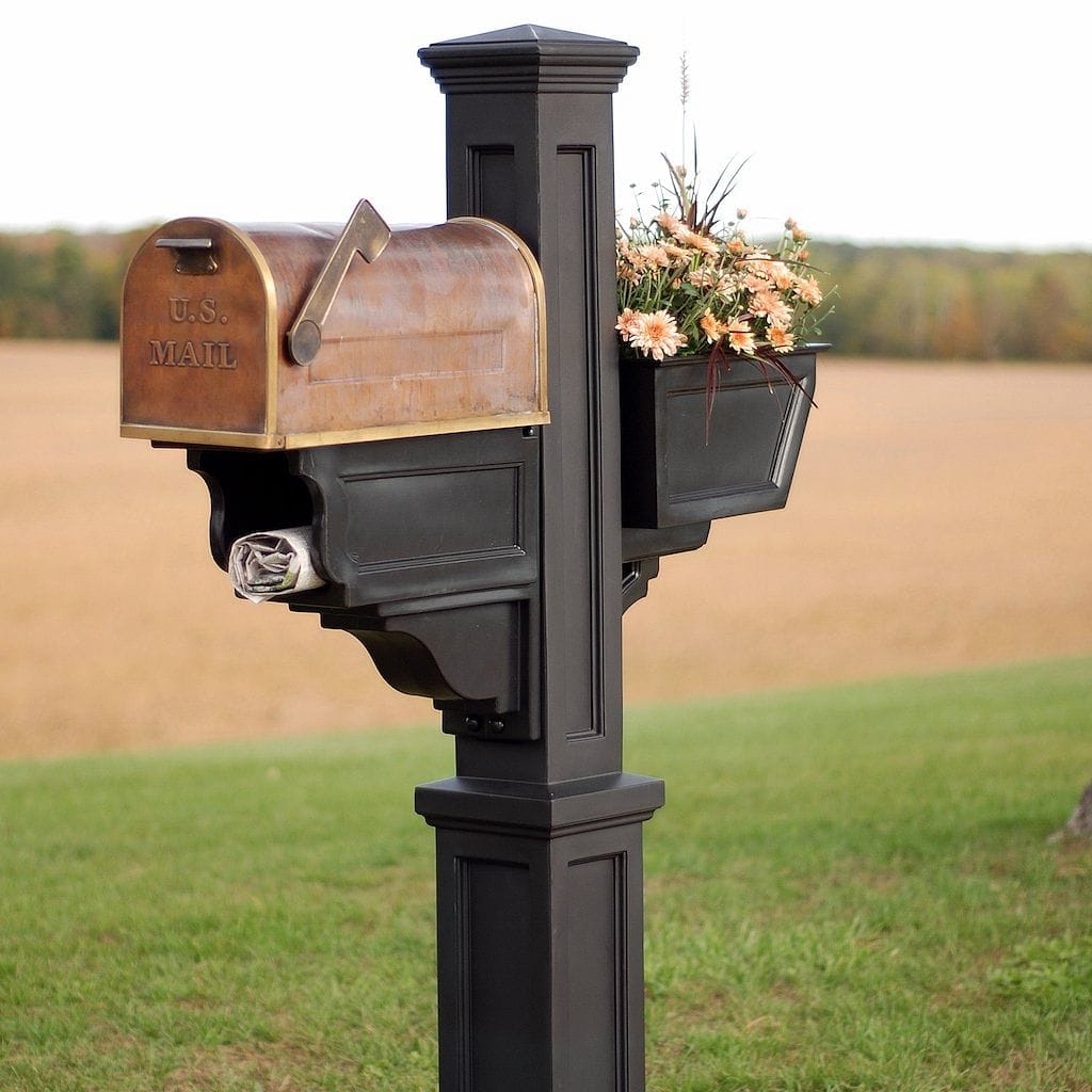 mail box planters Signature Plus Mail Post - Black