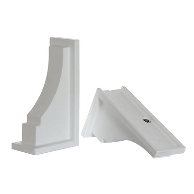 The Mayne Fairfield Decorative Brackets 2 pack, in the white finish, detailed to show the shape and color clearly.