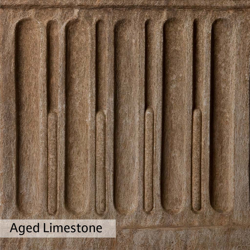 Aged Limestone Patina for the Campania International Trowbridge Extra Small Urn, brown, orange, and green for an old stone look.