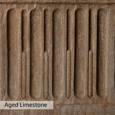 Aged Limestone Patina for the Campania International Rustic St. James Large Urn, brown, orange, and green for an old stone look.