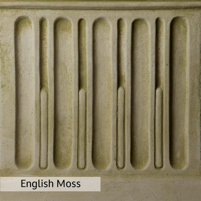 English Moss Patina for the Campania International The Elms Urn, green blended into a soft pallet with a light undertone of gray.
