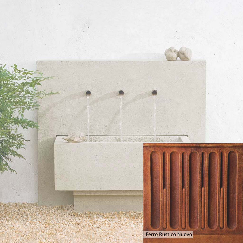 French Limestone Patina for the Campania International X3 Wall Fountain, old-world creamy white with ivory undertones.
