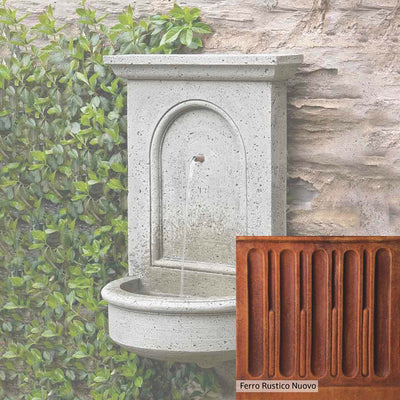 French Limestone Patina for the Campania International Portico Fountain, old-world creamy white with ivory undertones.