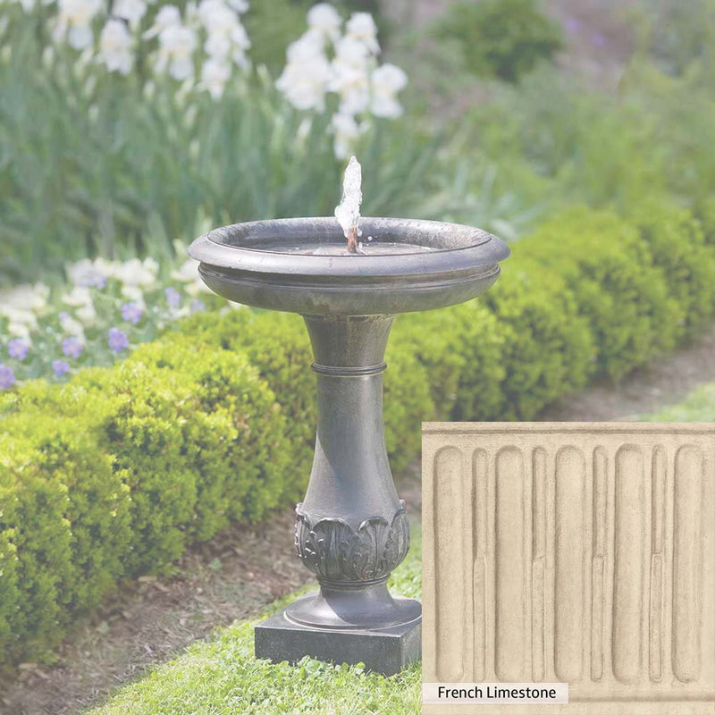 French Limestone Patina for the Campania International Chatsworth Fountain, old-world creamy white with ivory undertones.